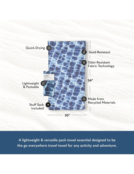 Toalla de Playa Ultraligera Nomadix 76x137 cm - Azul Agua
