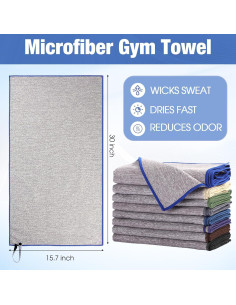 Paquete de 8 Toallas de Microfibra Peryiter 76x40 cm Secado Rápido 2