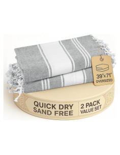 Toallas de Playa LANE LINEN 2 Paquete 99x180cm Secado Rápido