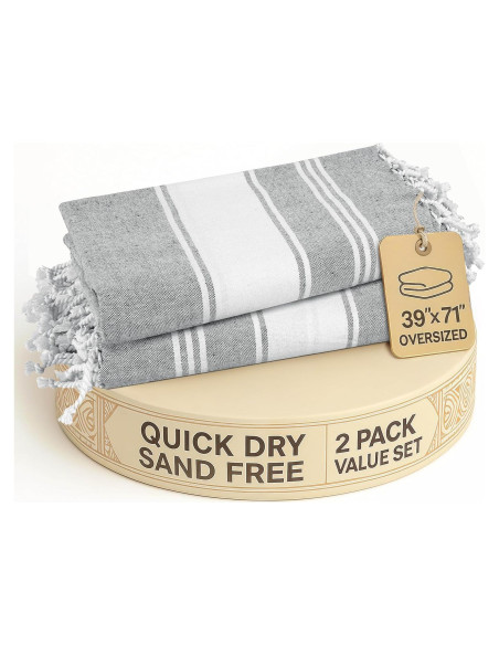 Toallas de Playa LANE LINEN 2 Paquete 99x180cm Secado Rápido