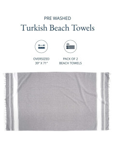 Toallas de Playa LANE LINEN 2 Paquete 99x180cm Secado Rápido 2