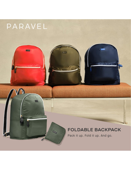 Mochila Plegable Paravel Verde Safari 15L Nylon Resistente