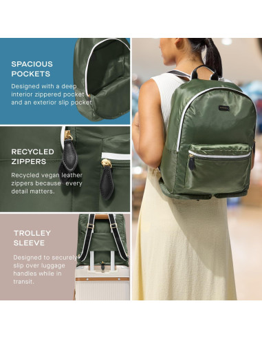 Mochila Plegable Paravel Verde Safari 15L Nylon Resistente