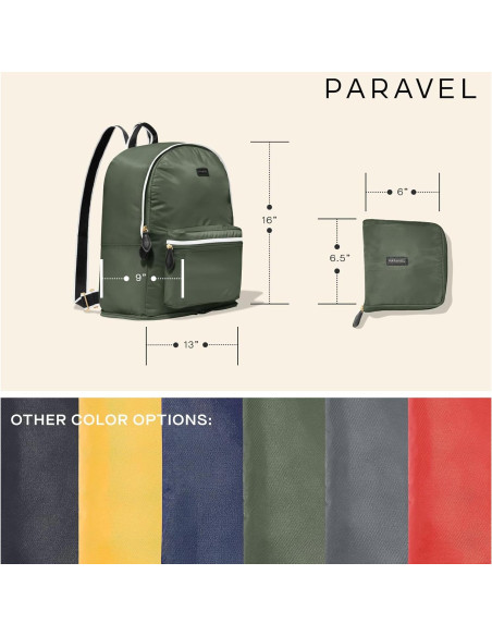 Mochila Plegable Paravel Verde Safari 15L Nylon Resistente
