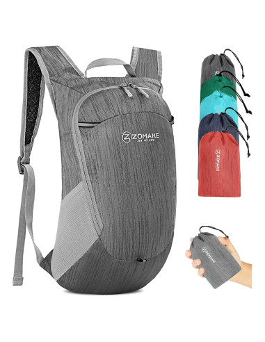 Mochila Plegable Ultra Ligera ZOMAKE 18L Gris Medio