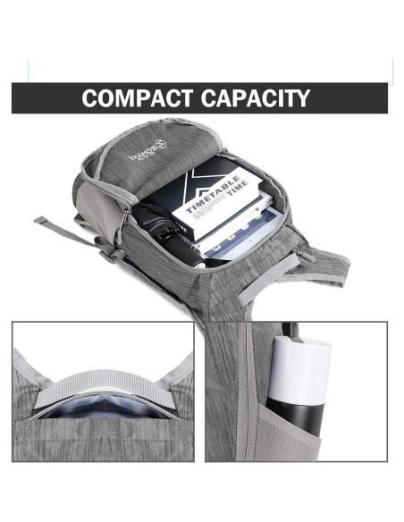 Mochila Plegable Ultra Ligera ZOMAKE 18L Gris Medio Mochila Plegable Ultra Ligera ZOMAKE 18L Gris Medio