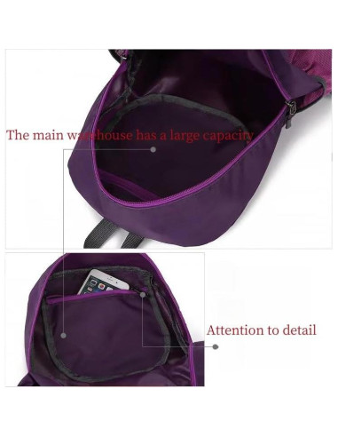 Mochila Plegable Impermeable 28L Negra para Senderismo