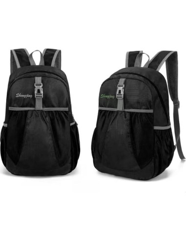 Mochila Plegable Impermeable 28L Negra para Senderismo