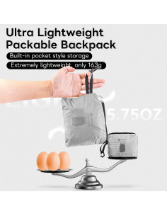 Mochila Plegable Impermeable 24L Nylon 20D Unisex Amarillo 2