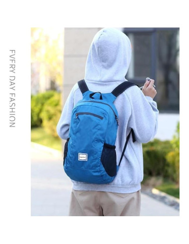 Mochila de Senderismo Plegable 15L Azul Oscuro Unisex