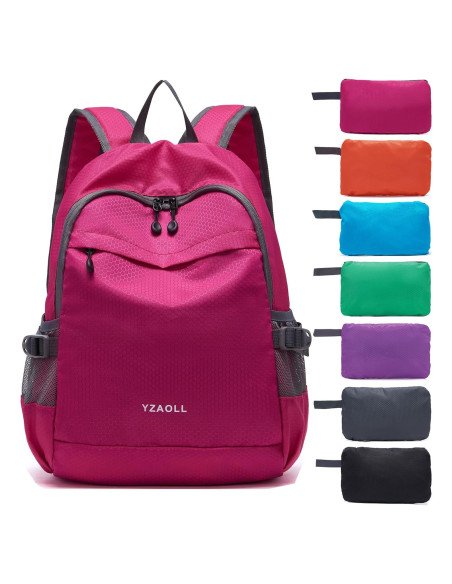 Mochila Plegable YZAOLL 20L Ligera Impermeable Rosa