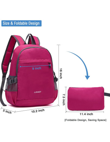 Mochila Plegable YZAOLL 20L Ligera Impermeable Rosa