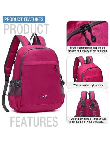 Mochila Plegable YZAOLL 20L Ligera Impermeable Rosa