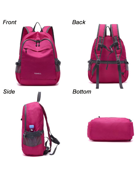 Mochila Plegable YZAOLL 20L Ligera Impermeable Rosa