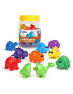 Dinos de Coincidencia Snap-n-Learn Recursos de Aprendizaje - 18 Piezas