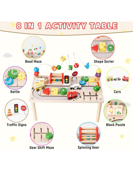 Mesa de Actividades Montessori KDSFT 8 en 1 para Bebés