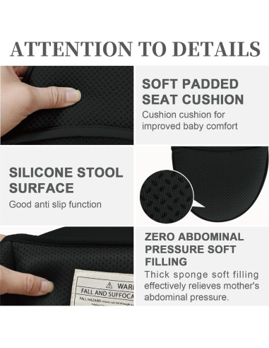 Portabebés 6 en 1 Ajustable Cadera Negro - Para 0 a 36 Meses