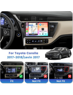Estéreo de coche Inefala para Toyota Corolla 2017-2018 10.1" 2