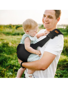 Fular Portabebés Huefain Ergonómico Negro y Cuadros 0.52 kg 2