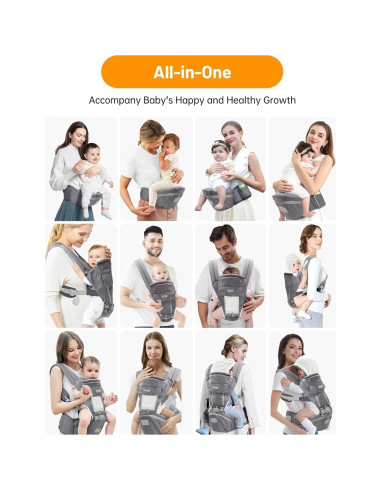 Portabebés Mumgaroo 6 en 1 Ajustable para Bebés y Niños