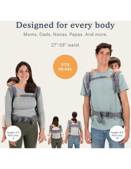 Portabebés Beco Gris Oscuro - Transpirable Malla 3D 9-27 kg