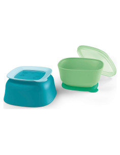 Bowl de Succión NUK con Tapa - 2 Piezas, Libre de BPA