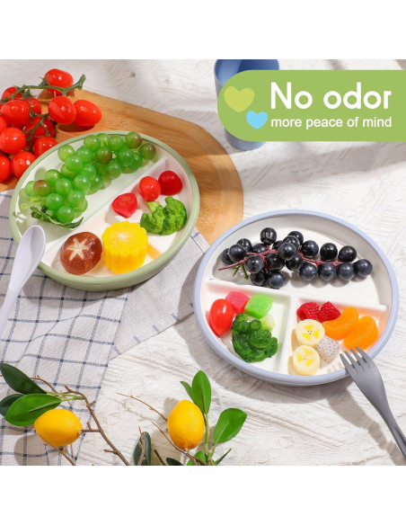 Platos de Porcelana para Niños Domensi 20.32 cm Antideslizantes