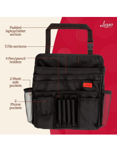 Organizador de Asiento de Coche Lusso Gear Oxford Negro 3 Secciones 2