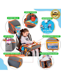 Bandeja de Viaje para Niños ECOFANTASY Naranja - Organizador Coche 2