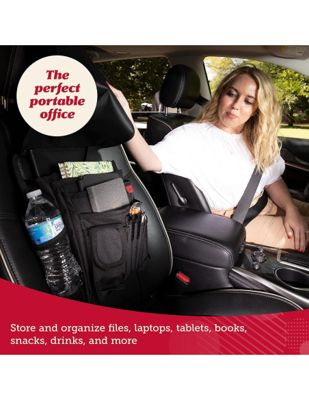 Organizador de Asiento de Coche Lusso Gear Oxford Negro 3 Secciones