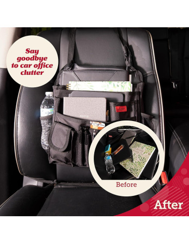 Organizador de Asiento de Coche Lusso Gear Oxford Negro 3 Secciones