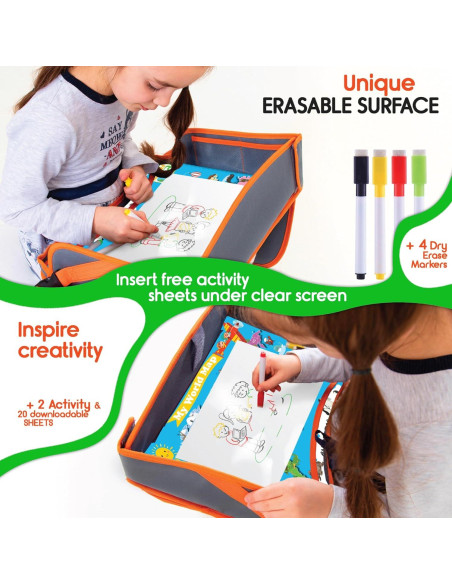 Bandeja de Viaje para Niños ECOFANTASY Naranja - Organizador Coche