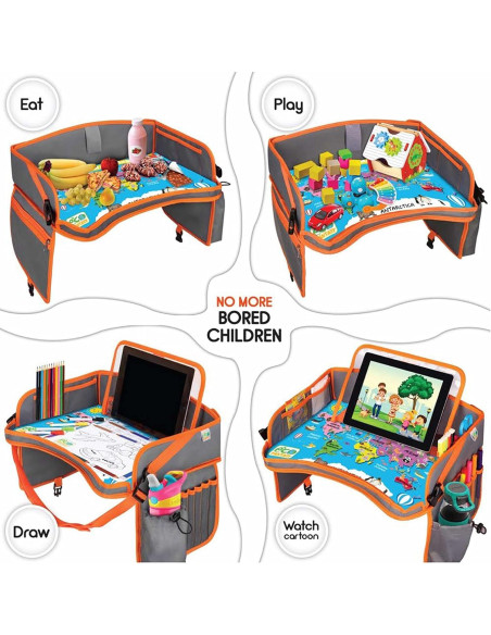 Bandeja de Viaje para Niños ECOFANTASY Naranja - Organizador Coche