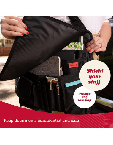 Organizador de Asiento de Coche Lusso Gear Oxford Negro 3 Secciones