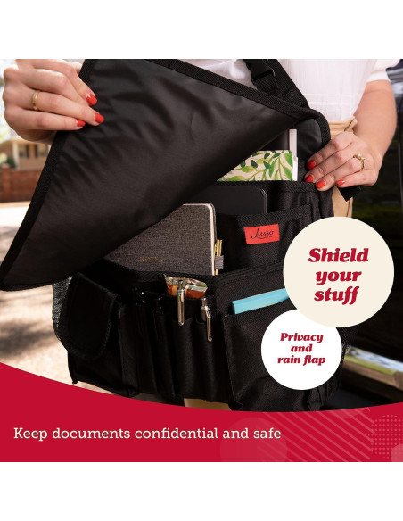 Organizador de Asiento de Coche Lusso Gear Oxford Negro 3 Secciones