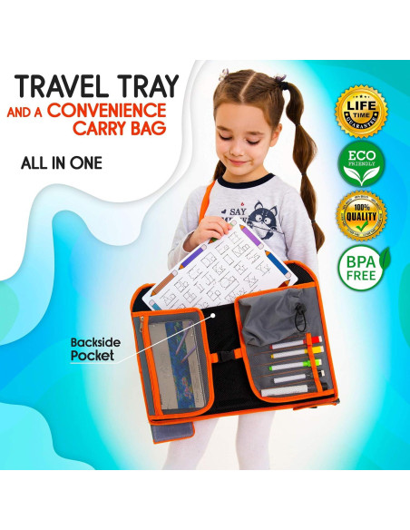 Bandeja de Viaje para Niños ECOFANTASY Naranja - Organizador Coche