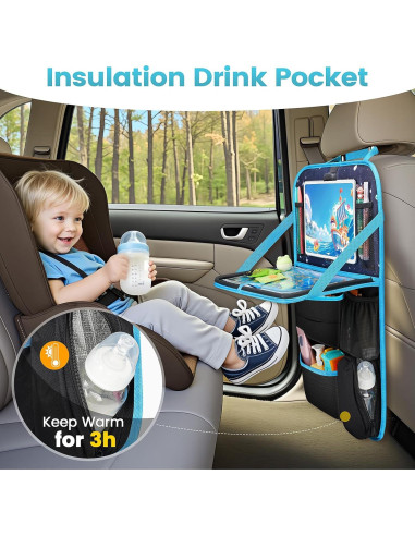 Organizador de Asiento Trasero MENZOKE con Bandeja y 7 Bolsillos