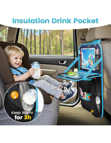 Organizador de Asiento Trasero MENZOKE con Bandeja y 7 Bolsillos