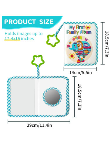 Álbum de Fotos para Bebé Grekos A, Tela Suave 17 Fotos 10x15 cm