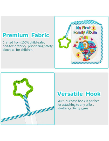 Álbum de Fotos para Bebé Grekos A, Tela Suave 17 Fotos 10x15 cm
