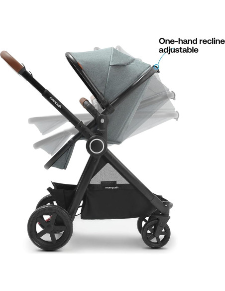 Carrito de bebé Mompush Ultimate2 Gris, asiento reversible y plegable