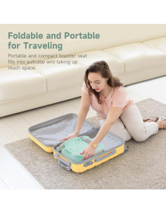 Silla Alta Plegable para Bebé YOLEO Ajustable Verde 1.8kg 2