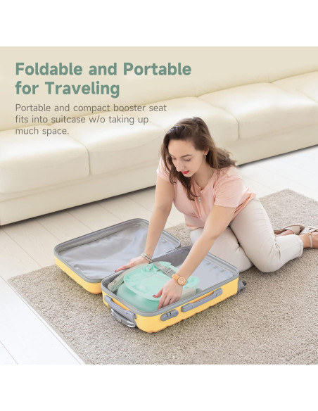 Silla Alta Plegable para Bebé YOLEO Ajustable Verde 1.8kg