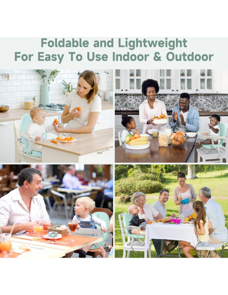 Silla Alta Plegable para Bebé YOLEO Ajustable Verde 1.8kg