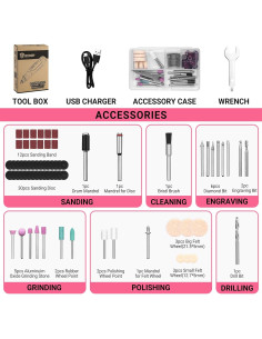 Mini Herramienta Rotativa Inalámbrica DEKOPRO 3.7V 70 Accesorios 2