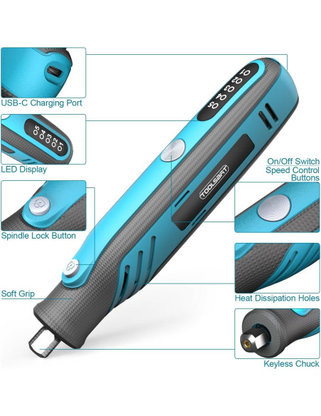 Kit Herramienta Rotativa Inalámbrica TOOLSBAT 4V 84 Accesorios