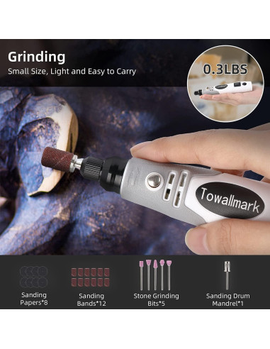 Herramienta Rotativa Inalámbrica Towallmark 3.6V con 50 Accesorios