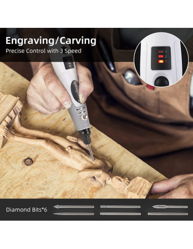 Herramienta Rotativa Inalámbrica Towallmark 3.6V con 50 Accesorios