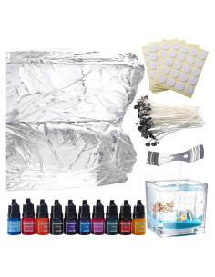 Cera de Gel para Velas Sel Natural 2 kg + 100 Mechas y Tintes