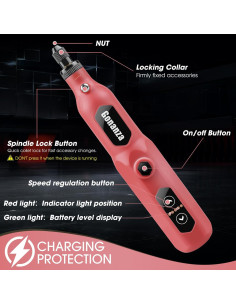 Gonanza Mini Herramienta Rotativa Inalámbrica 5 Velocidades LED 2